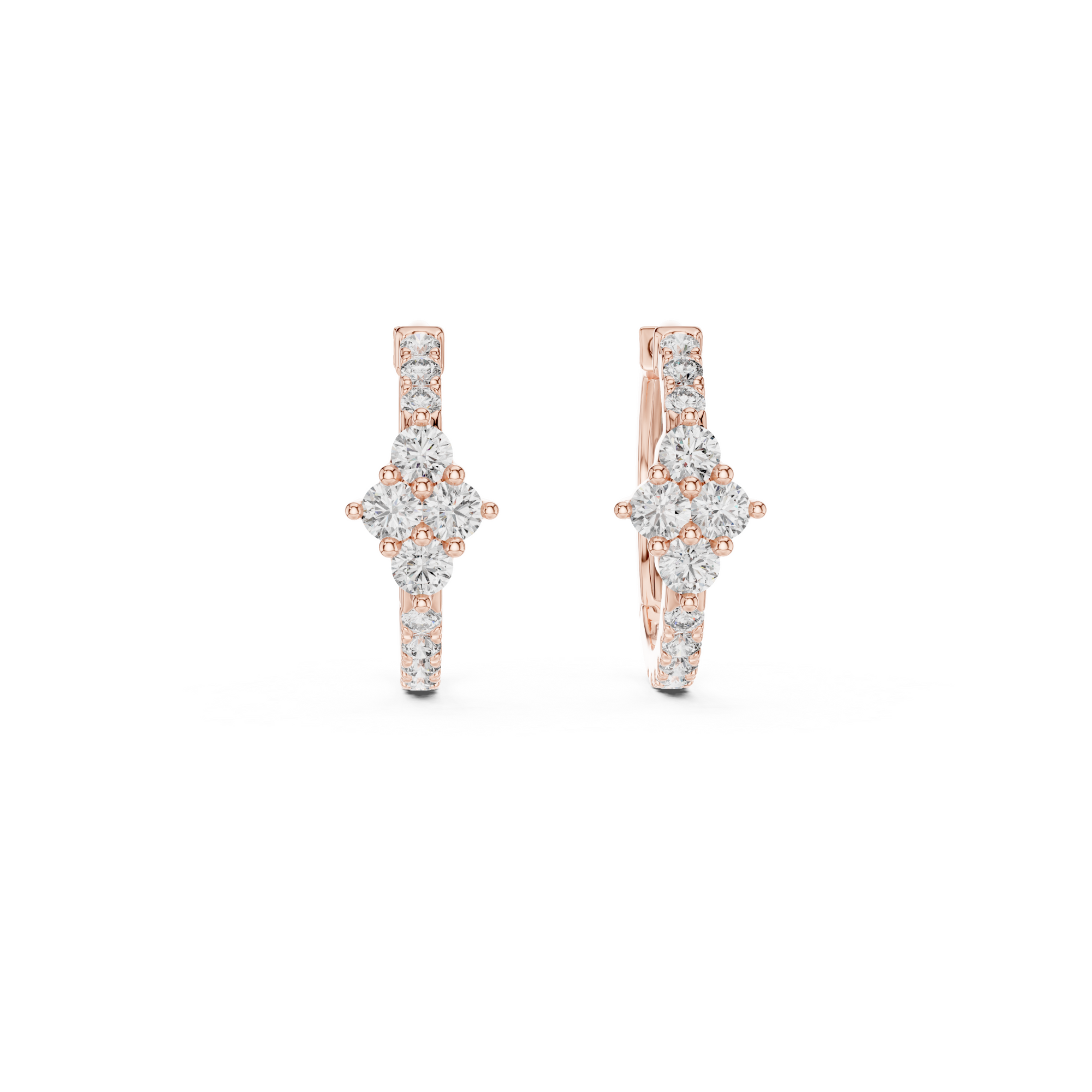 Floral Daimond Hoop Earring