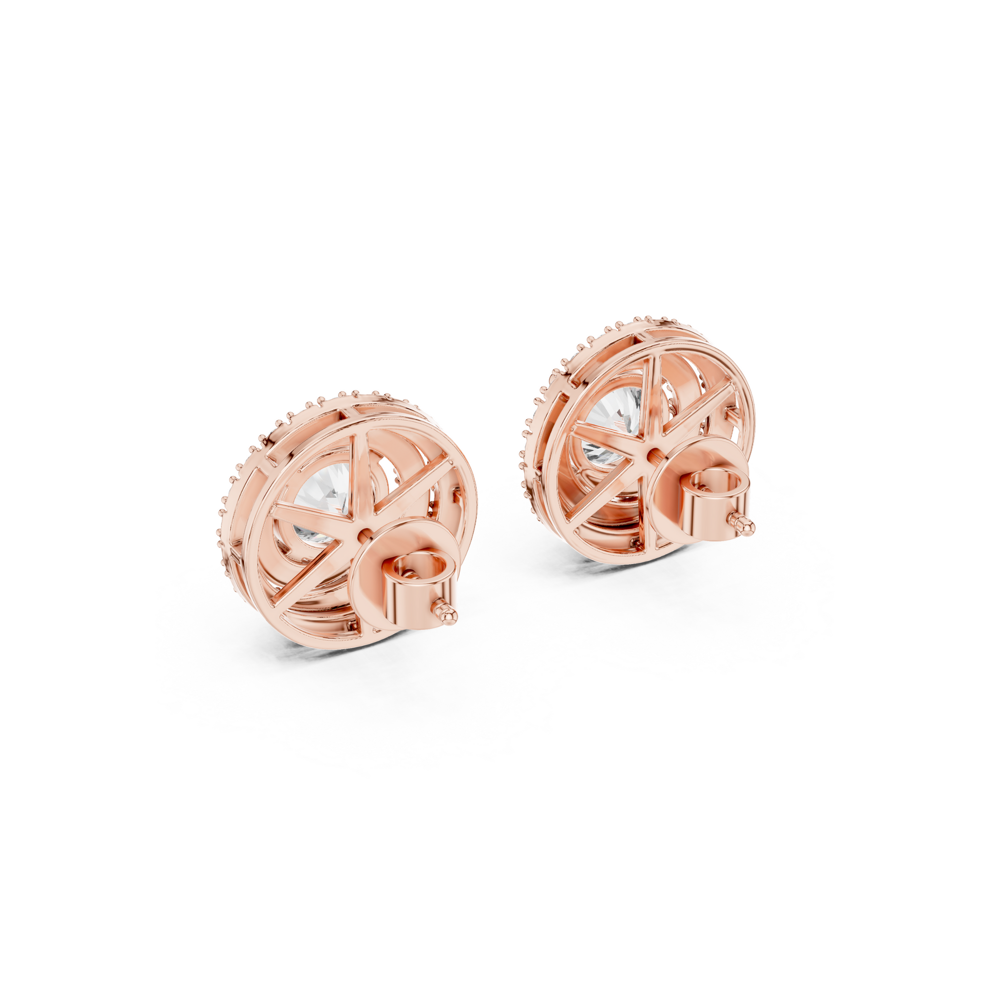 Double Halo Round Lab Grown Diamond Stud
