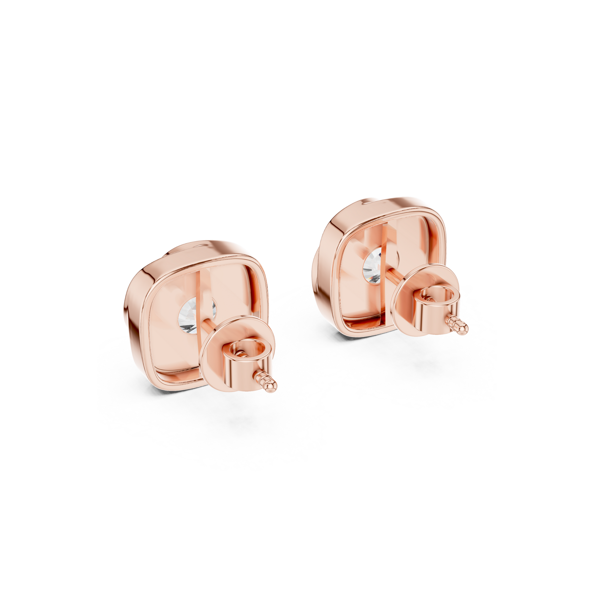 Cushion Swirl Lab grown Diamond Stud