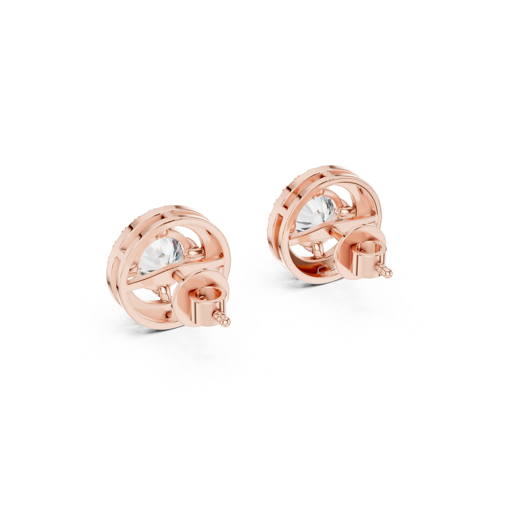 Elegant Halo Lab Grown Diamond Earring