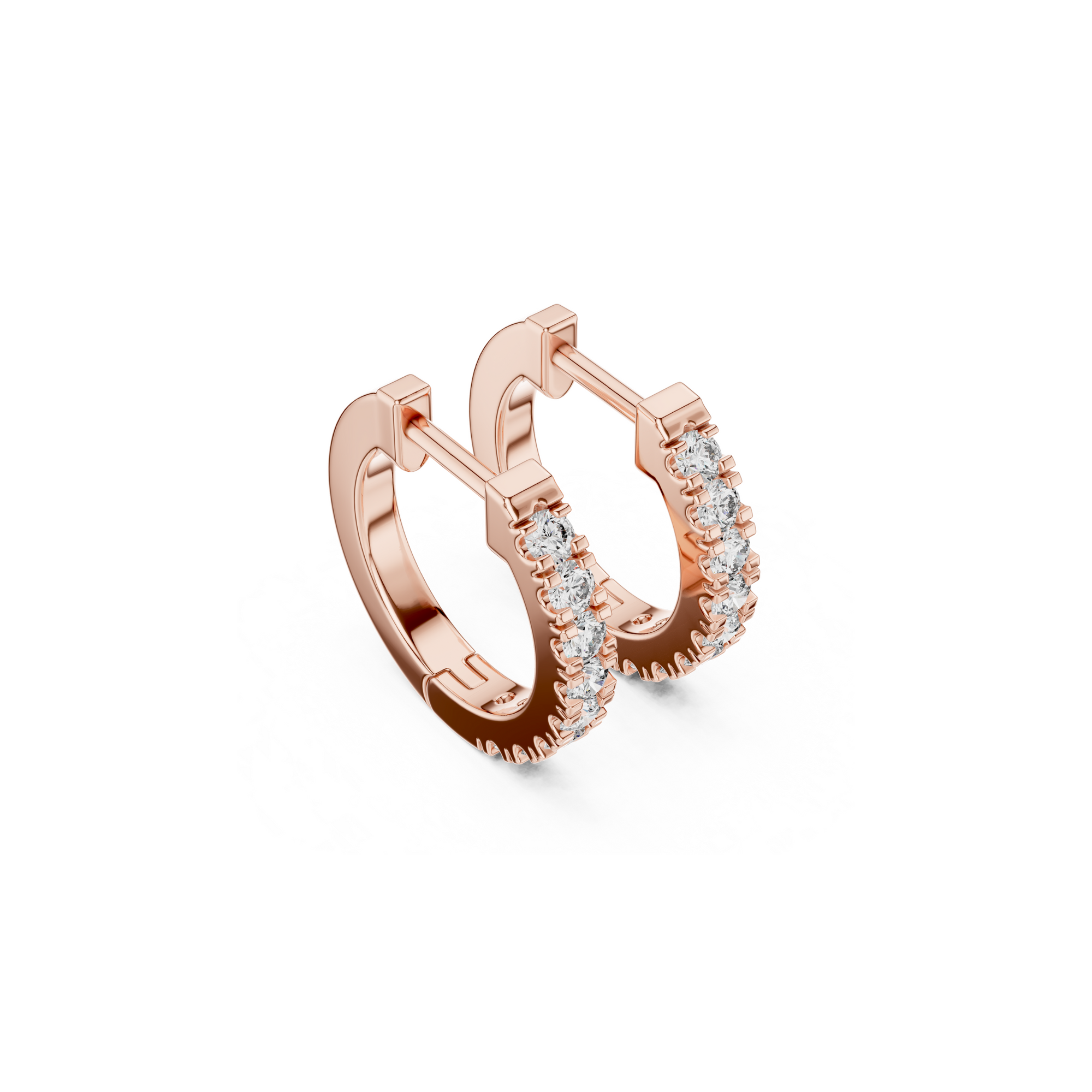 Classic Diamond Huggie Hoop Earrings