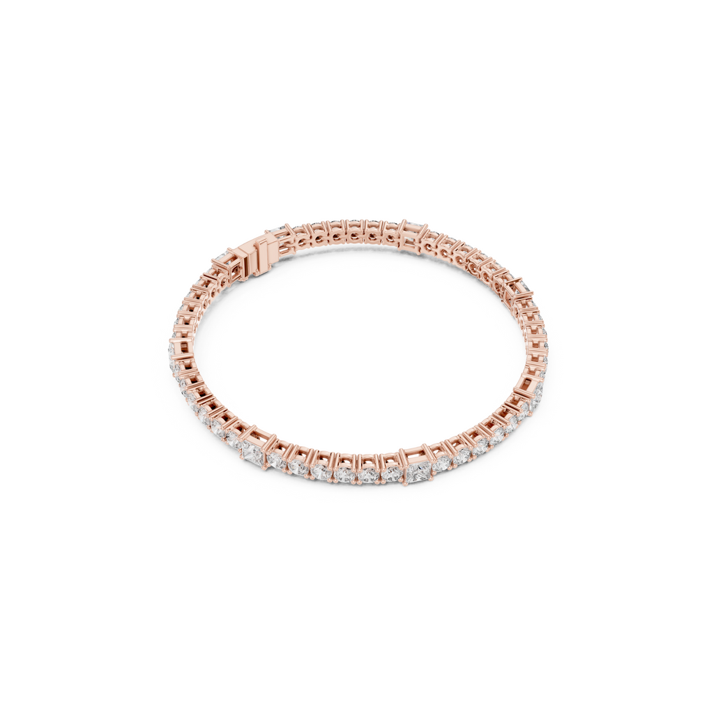 Princess Cut Lab Grown Diamond Tennis Bracelet