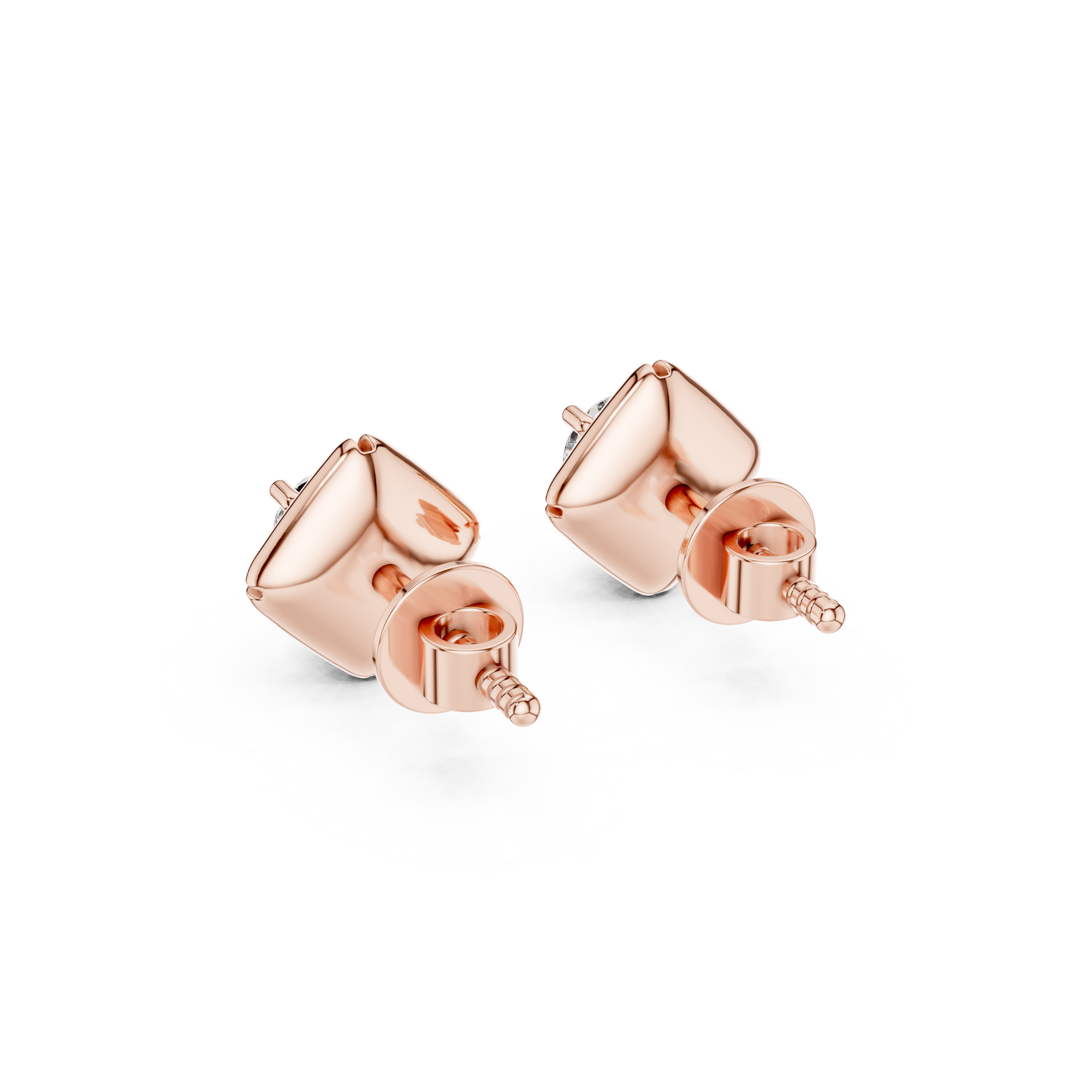 Square Solitaire Lab Grown Diamond Studs