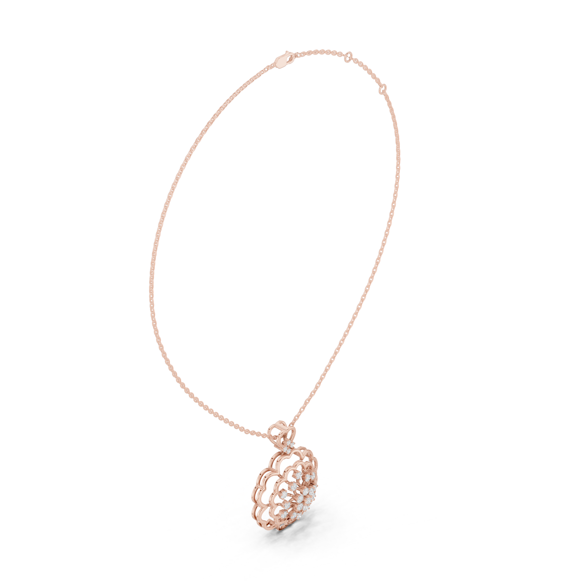 Floral Lab Grown Diamond Pendant