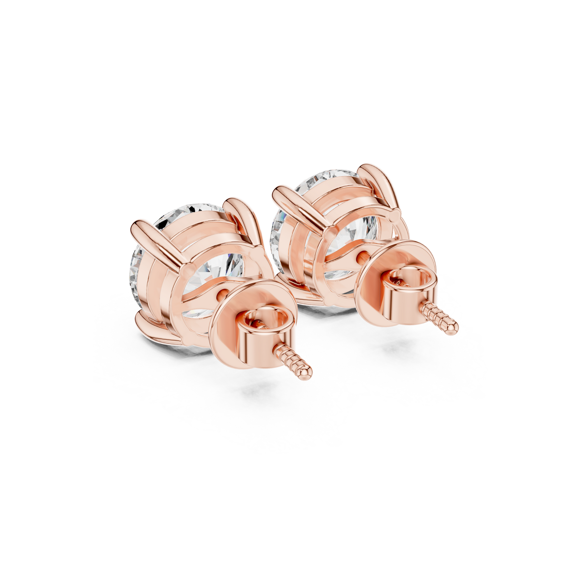 Round Cut Solitaire Lab Grown Diamond Stud
