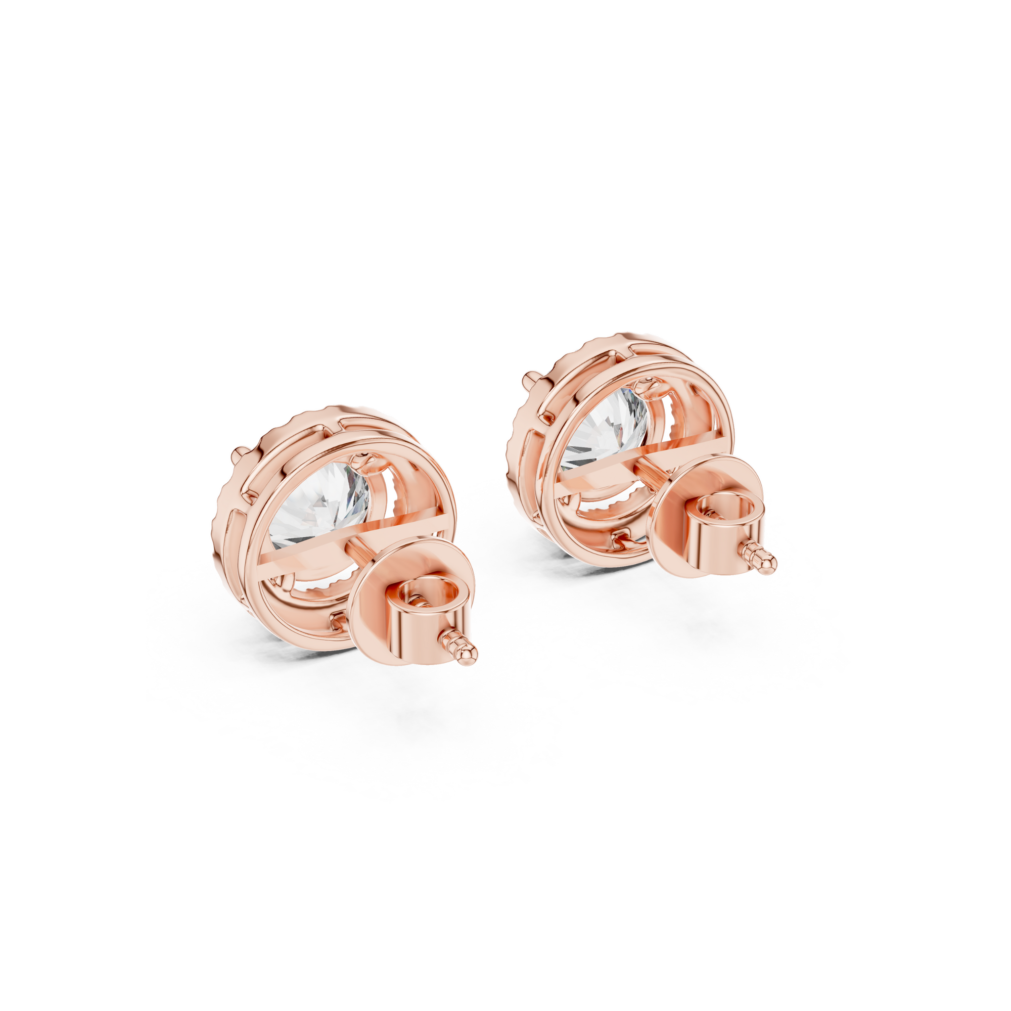 Round Halo Lab Grown Diamond Stud