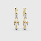 Baguette Lab Grown Diamond Hoop Earrings