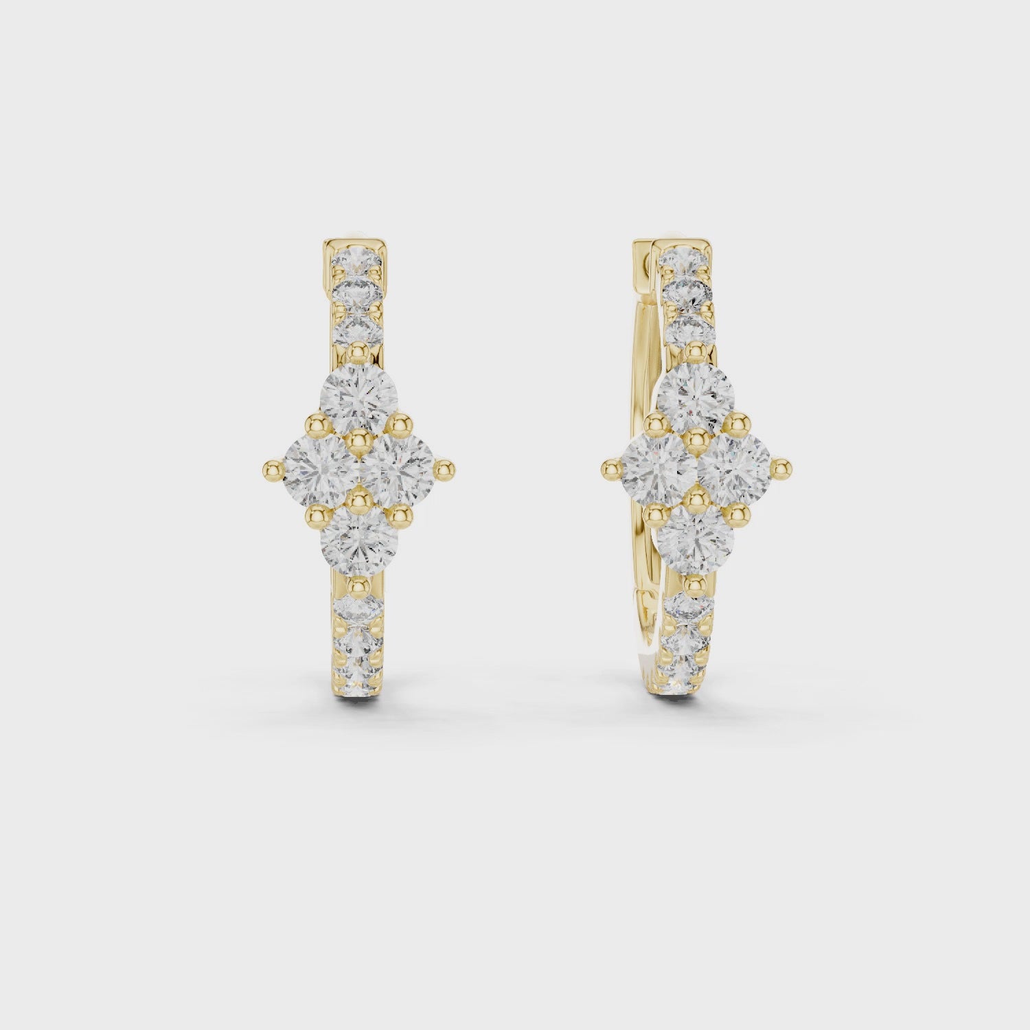 Floral Daimond Hoop Earring