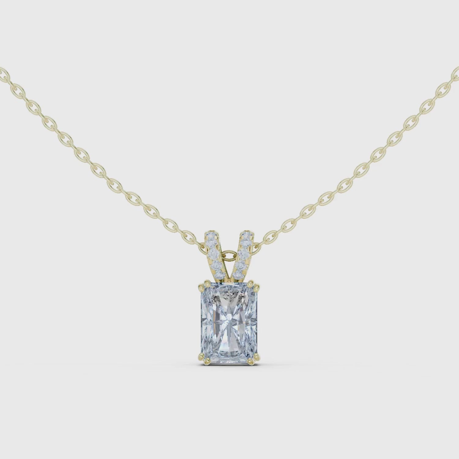 Radiant Cut Solitaire Lab Grown Diamond Pendant