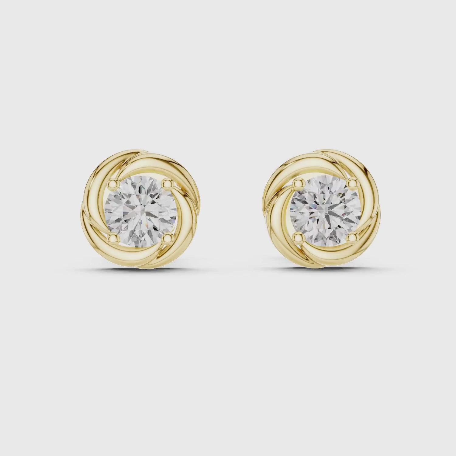 Swirl Solitaire Lab Grown Diamond Stud