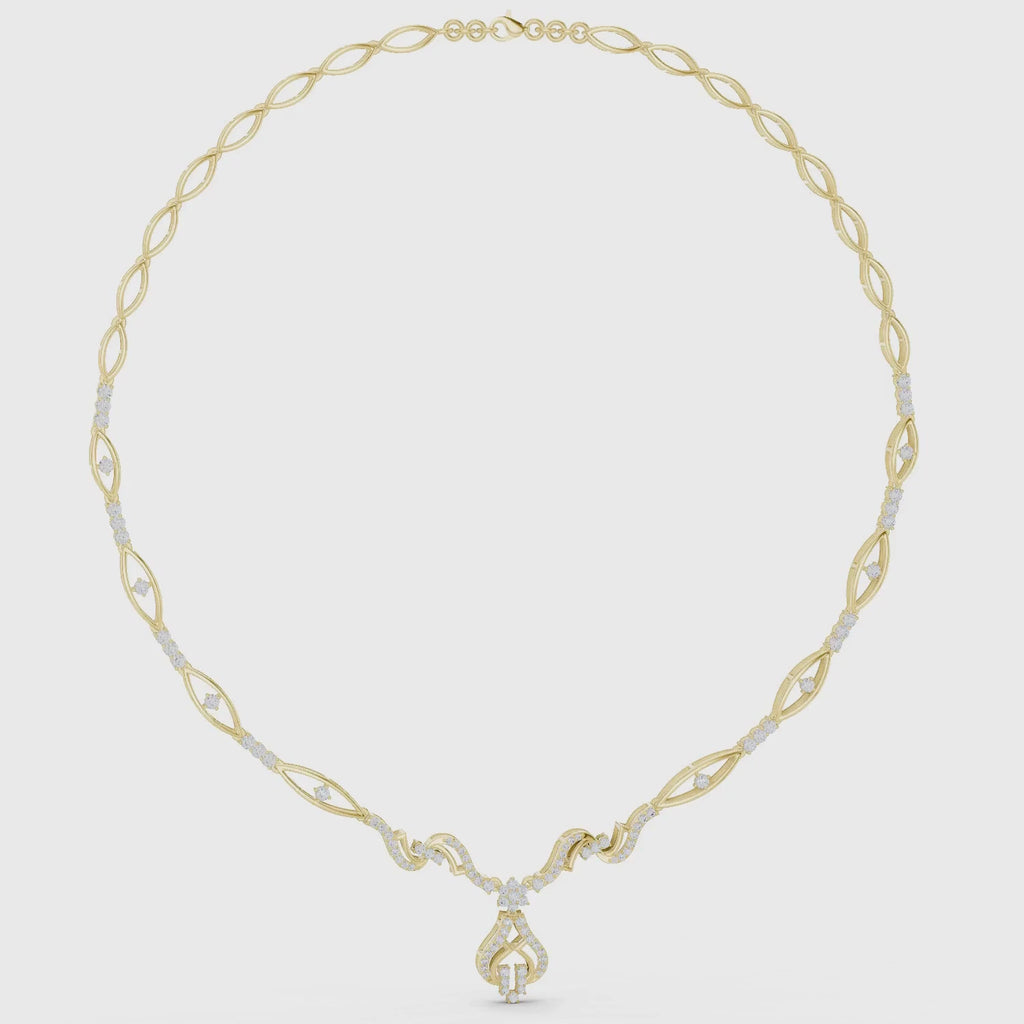 Intricate Vine Design Lab Grown Diamond Necklace